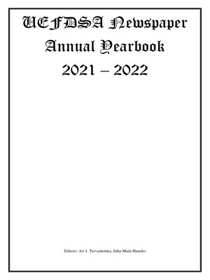 cover image of UEF DSA Newspaper Annual yearbook 2021-2022